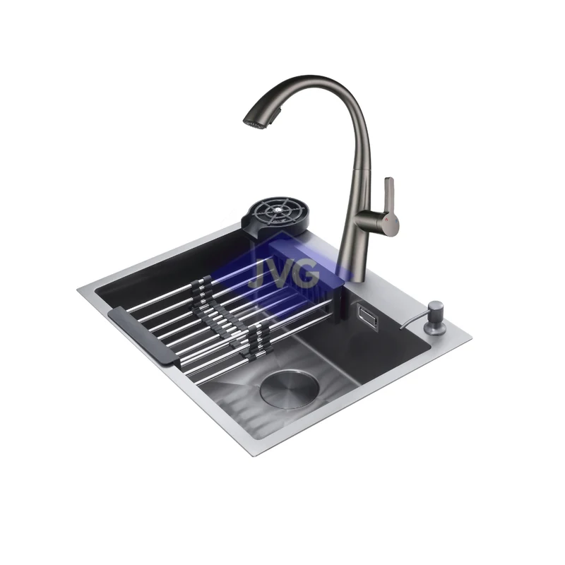 FREGADERO DRIJA 1T 61X50X22 CM CON KIT NEGRO - BOLONIA61BLACK