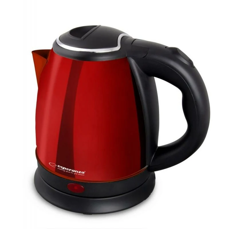 Hervidor Esperanza EKK128R Negro Rojo Acero inoxidable Plástico 1350 W 1 L