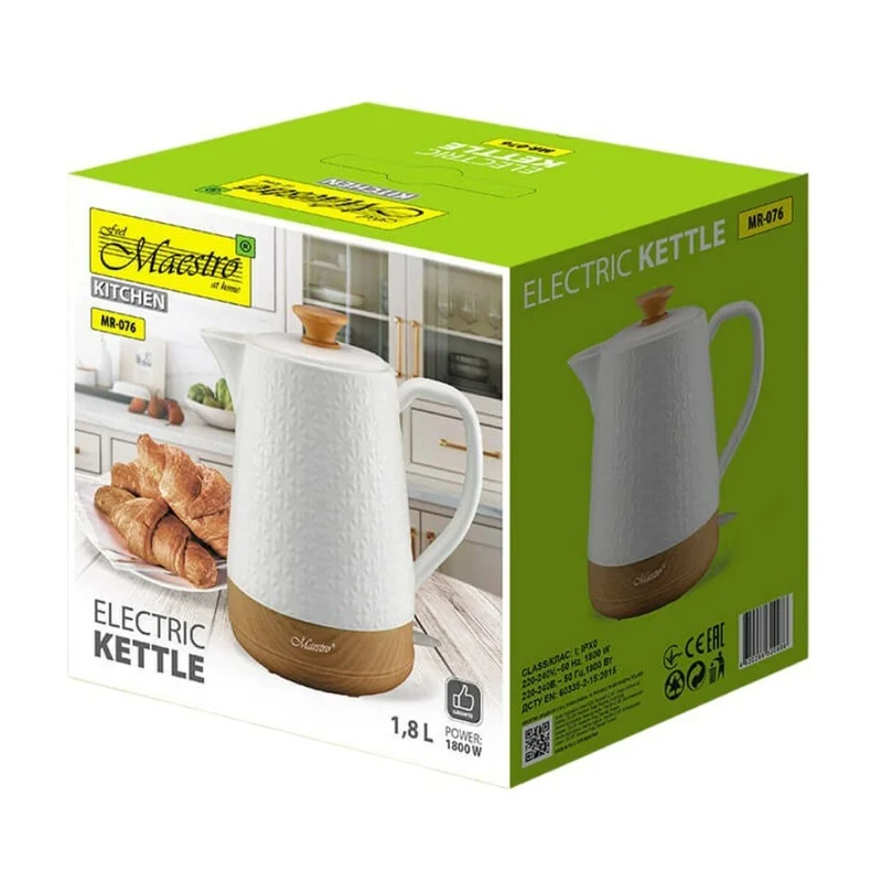 Hervidor Feel Maestro MR-076 Blanco Cerámica 1800 W 2 L