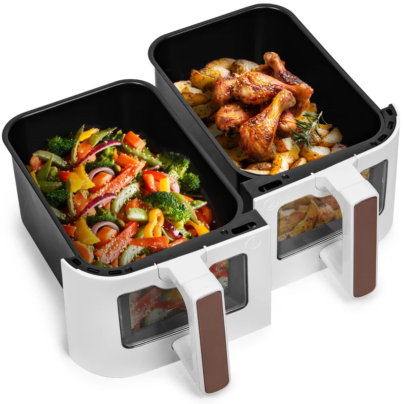 Duronic AFD2 WE 2 cestas de cocción de 5 litros Cada una Compatible únicamente con freidora de Aire Modelos AF14, AF24 y AF34. Cajón de cocción para Airfryer