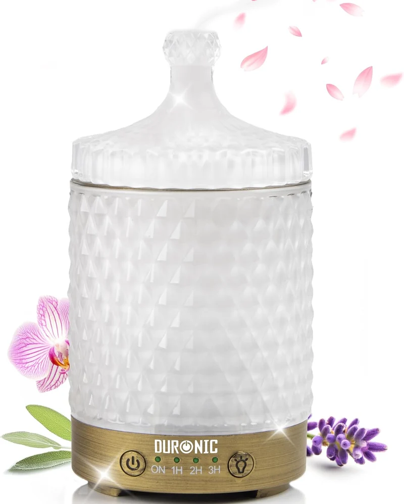 Duronic AD31 Difusor Aromas USB portátil, Brumizador aceites Esenciales, Purificador Aire Natural, Humidificador aromaterapia. Hogar Bienestar Relajación Descanso Perfume