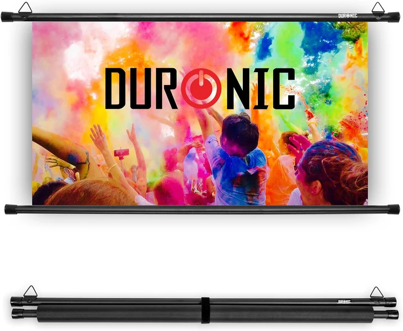 Duronic BPS60 Pantalla de Proyector 60" HD 16:9, 152 cm, Ligera y Montable, Ideal para Cine en Casa y Oficina | Compatible con 4K UHD, Full HD 1080P 3D | Dimensiones 133 x 75 cm