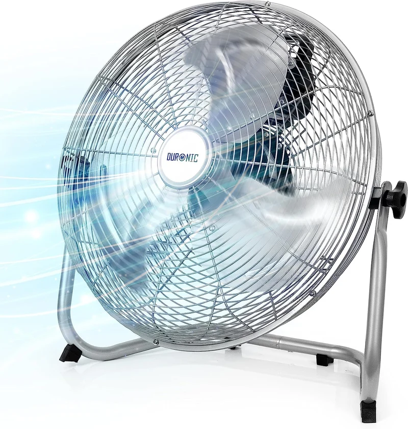 Duronic FN20 ventilador de Suelo de 50 cm, 75W | 4 Velocidades | Alto Rendimiento de Ventilación | Aspas metálicas para mayor durabilidad | Ideal para Hogar, Gimnasio, Oficina, Almacenes