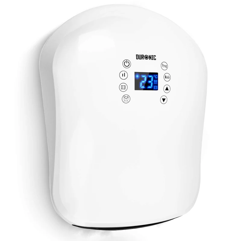 Duronic BFH20 Calefactor de baño|De 1000W a 2000W| Grado de protección IP24| Programable 24h y 5 modos | Modo Ventilador y Función anticongelado| Detección Apertura de Ventanas | Calefactor de Pared