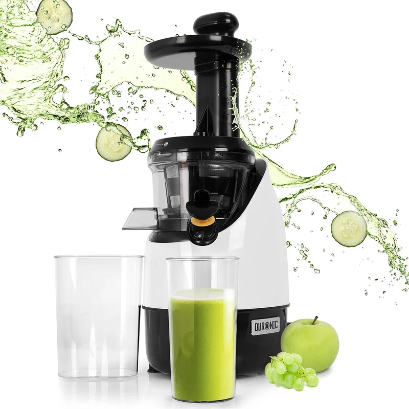 Duronic JE2 Licuadora de 200W para frutas y verduras | 2 Velocidades y Boca Ancha de 45 mm | Boquilla antigoteo y Jarra de 600ml | Libre de BPA e incluye un Filtro para Pulpa