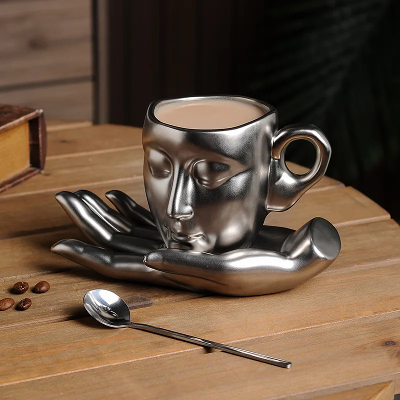 Quiet Mind Artistic Ceramic Face Mug