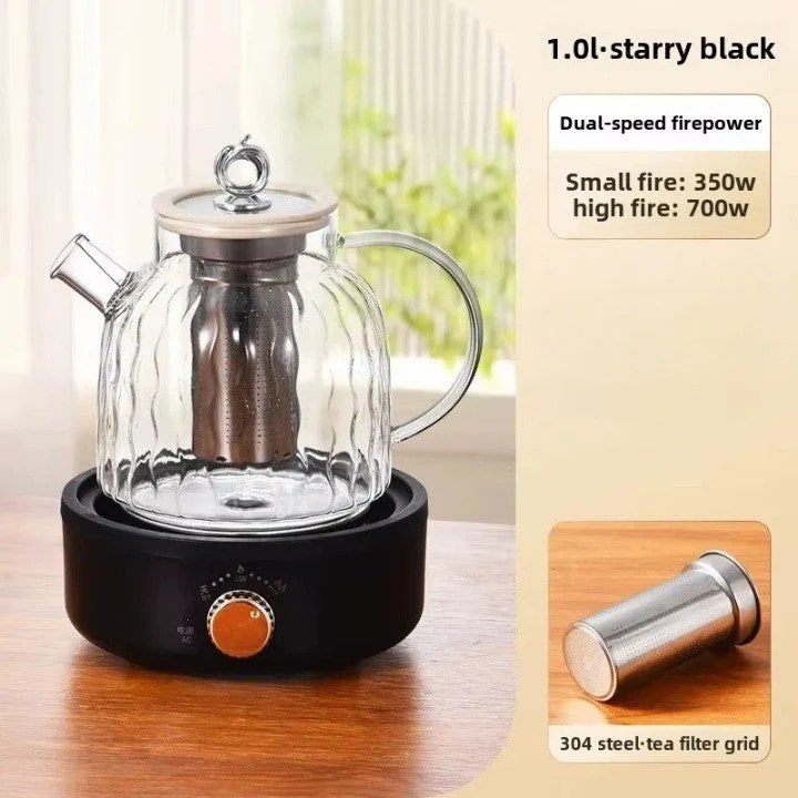 Wavy Glass Heat Adjustable Tea Maker