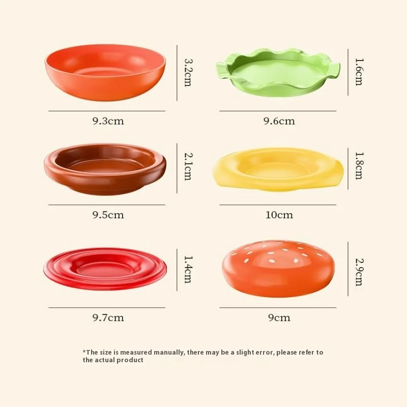 Stackable Hamburger Multi-Layer Plate Set