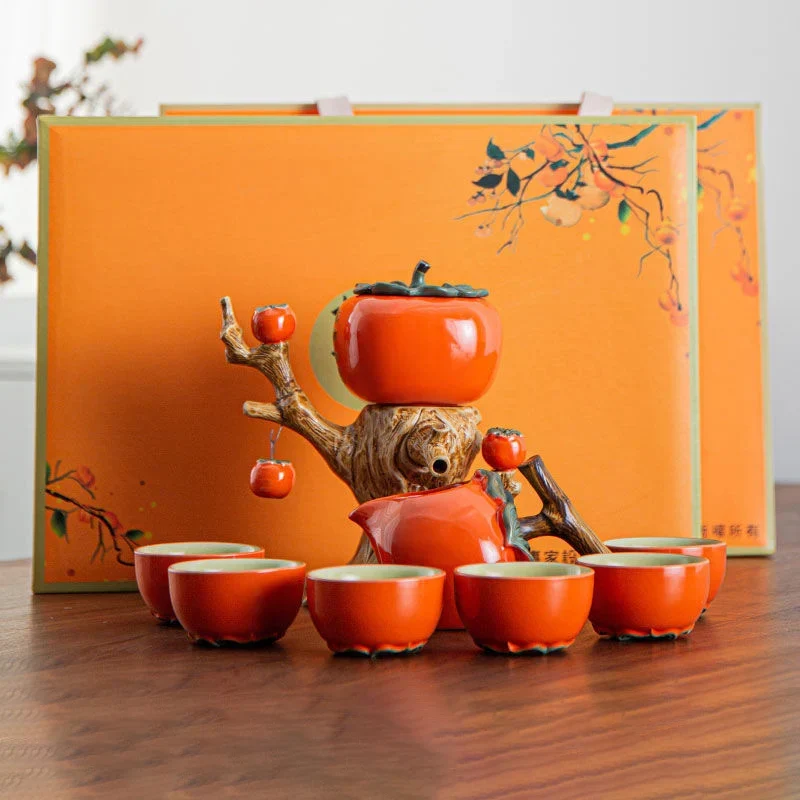 Pumpkin Tree Shape Vintage Tea Set