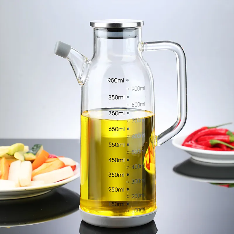 Pure Glass Measuring Scale Oil Dispenser Bottle