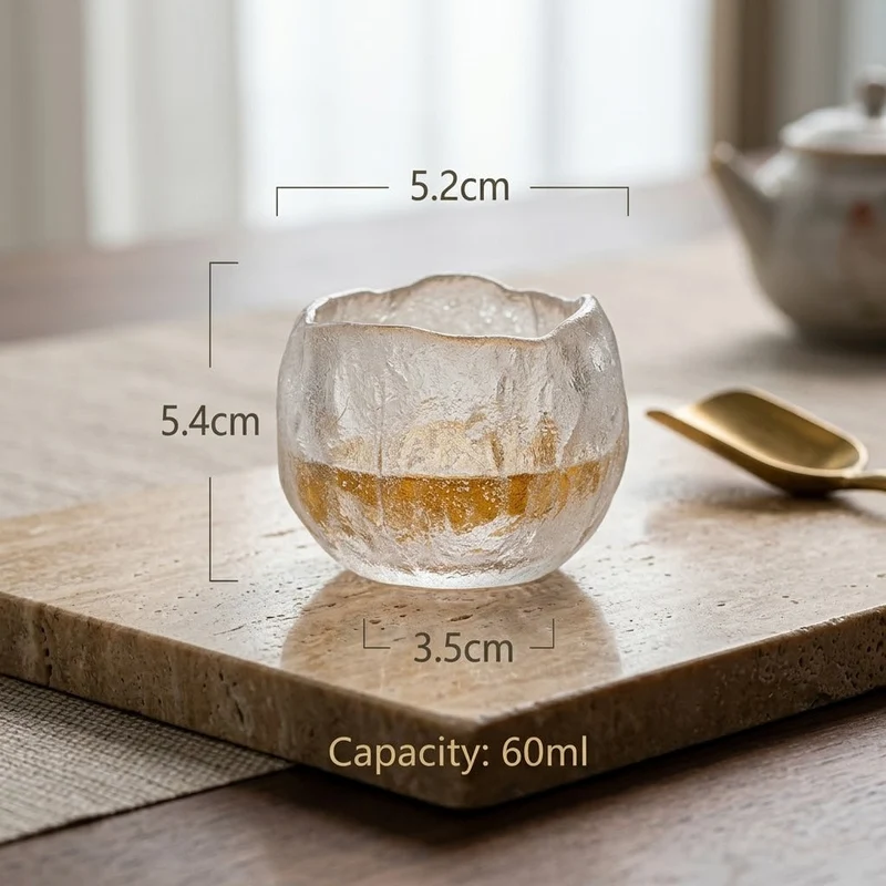 Ice Glaze Handmade Japanese Tea Cup