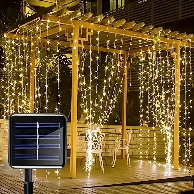 LUCES NAVIDAD 100 FOCOS PANEL SOLAR