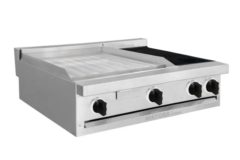 Estufa Modular International Mayora EM3-2P+1A Con 2 Secciones De Plancha Y Asador