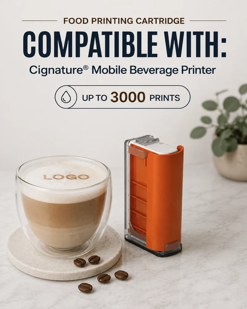 Cartucho de alimentos para impresora de bebidas portátil Cignature® - Hasta 3000 impresiones