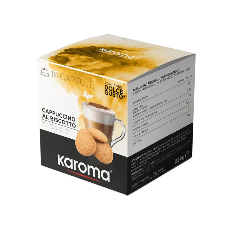Capsulas compatibles Nescafe* Dolce Gusto* de Cappuccino al Biscotto , 16 capsulas