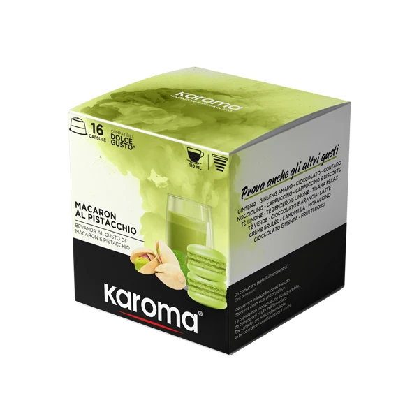 Capsulas compatibles Nescafe* Dolce Gusto* sabor Macaron al Pistacchio , 16 capsulas