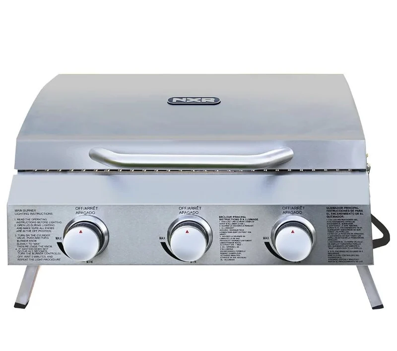 Asador Portátil de Gas Propano de 3 Quemadores
