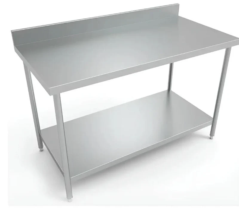 Mesa de trabajo acero inoxidable 110x60x90 nacional desarmable con respaldo