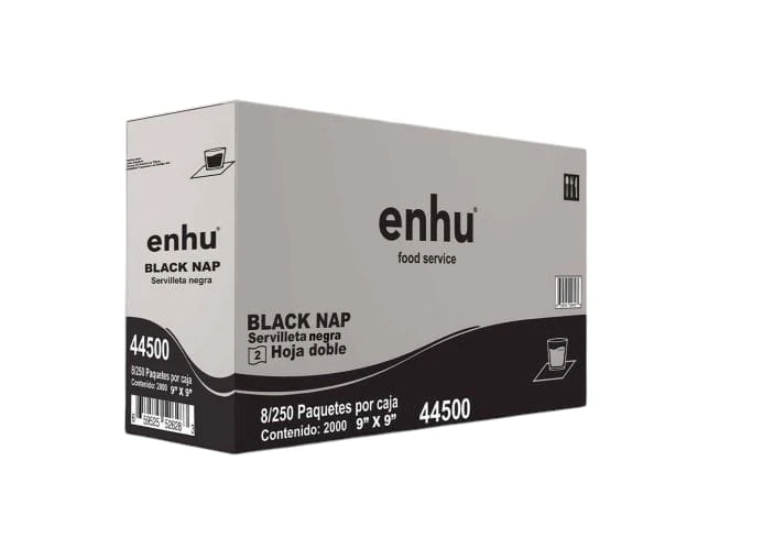 Servilletes Negras caja c/8 paquetes 250 pzas