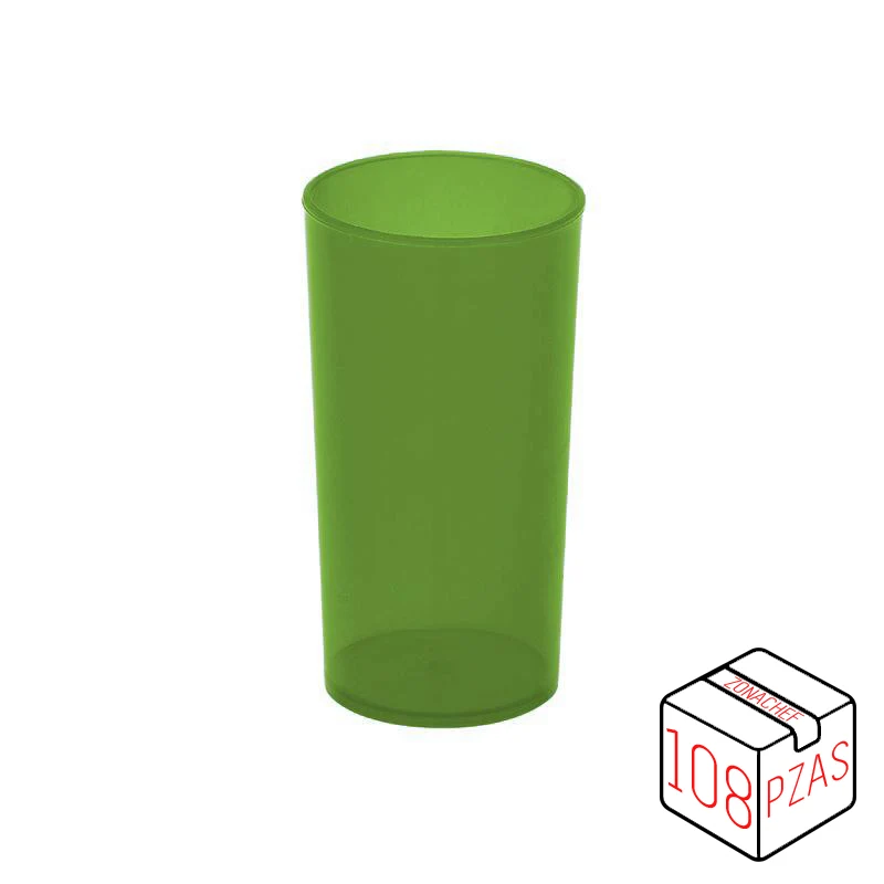 Vaso Jaibolero Traslucido de 13 Oz Verde Caja c/108 pzas Tcp