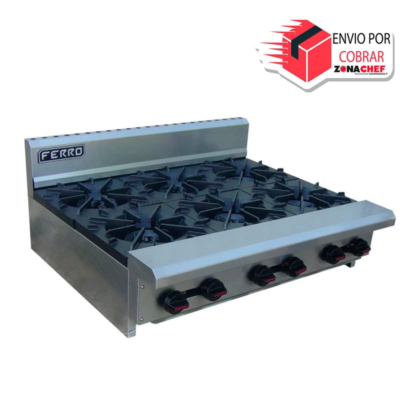 Parrilla de Mesa de 6 Quemadores FR-6C Linea Pesada Ferro