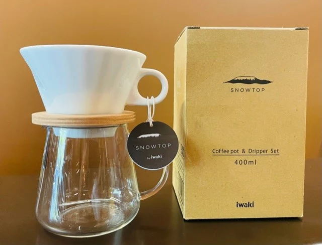 SNOW TOP by Iwaki coffee pot & Dripper set
