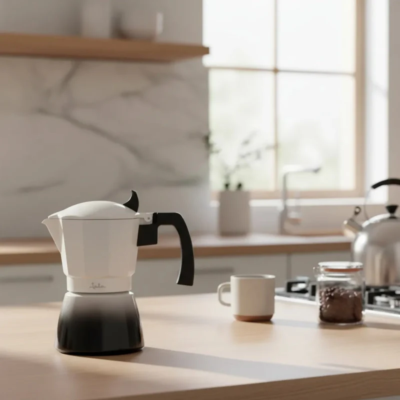 Cafetera Italiana Inducción Jata 6 Tazas Bicolor Jata