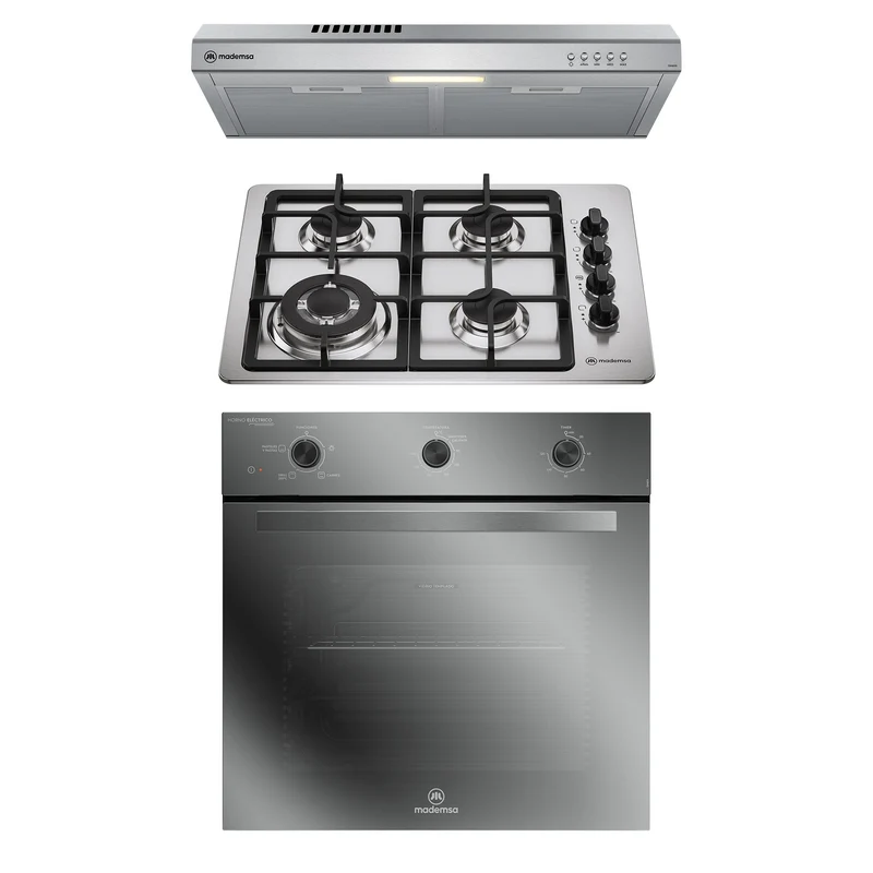 Kit empotrable Horno OM6TX + Encimera KM4TX + Campana DM6SS Mademsa