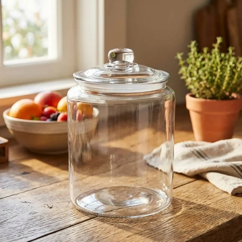 Frasco Vidrio 25 cm con Tapa Decoexpress