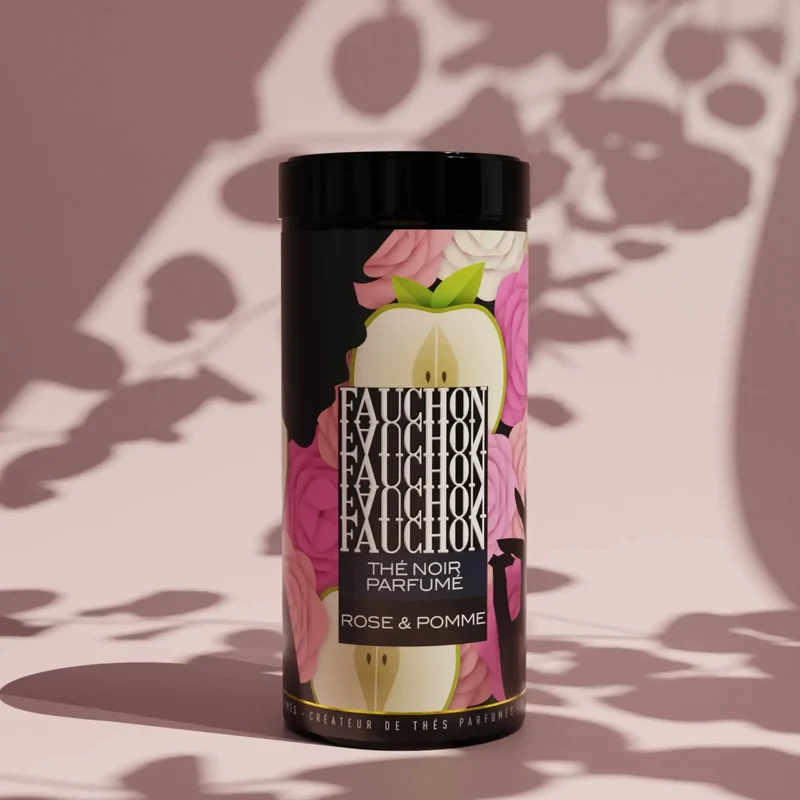 Lata de Té en Hoja Rosa & Manzana 110grs Fauchon