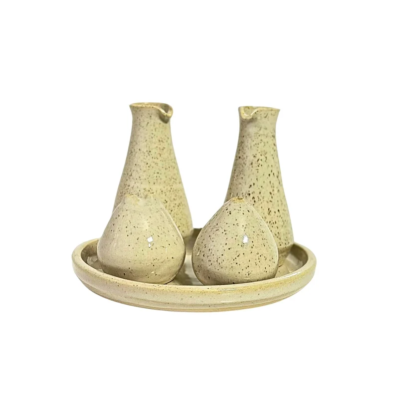 Alcuza Cerámica Gres 5 Pzs Beige Bohemik