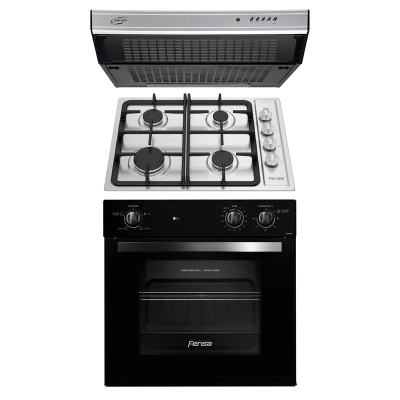 Kit Empotrado Horno F 1060NA + Encimera 4HF + Campana U6160 Fensa