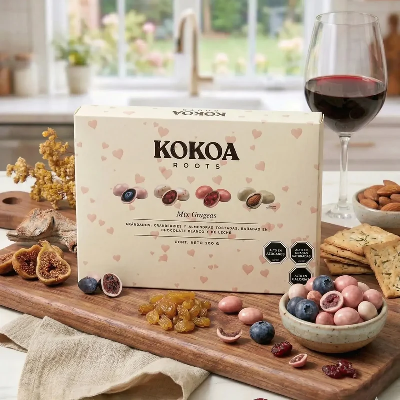 Caja Grageas de Chocolate Mix de 4 Sabores 200g Kokoa Roots