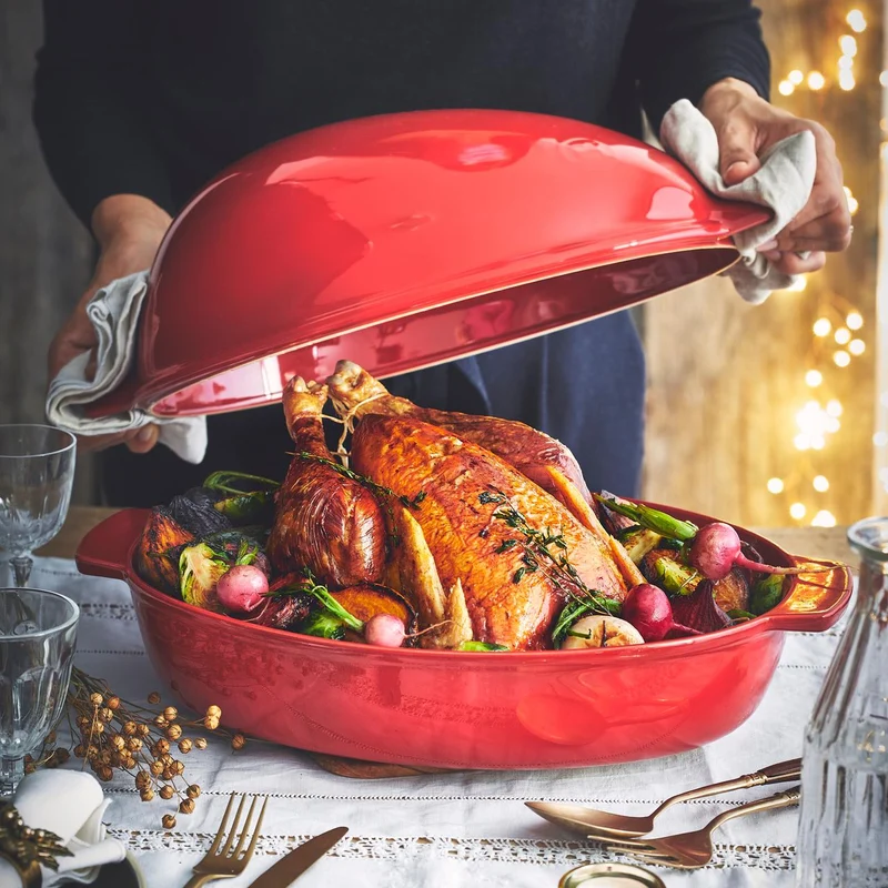 Horno Grande De Cerámica Para Asar Carne Rojo Emile Henry