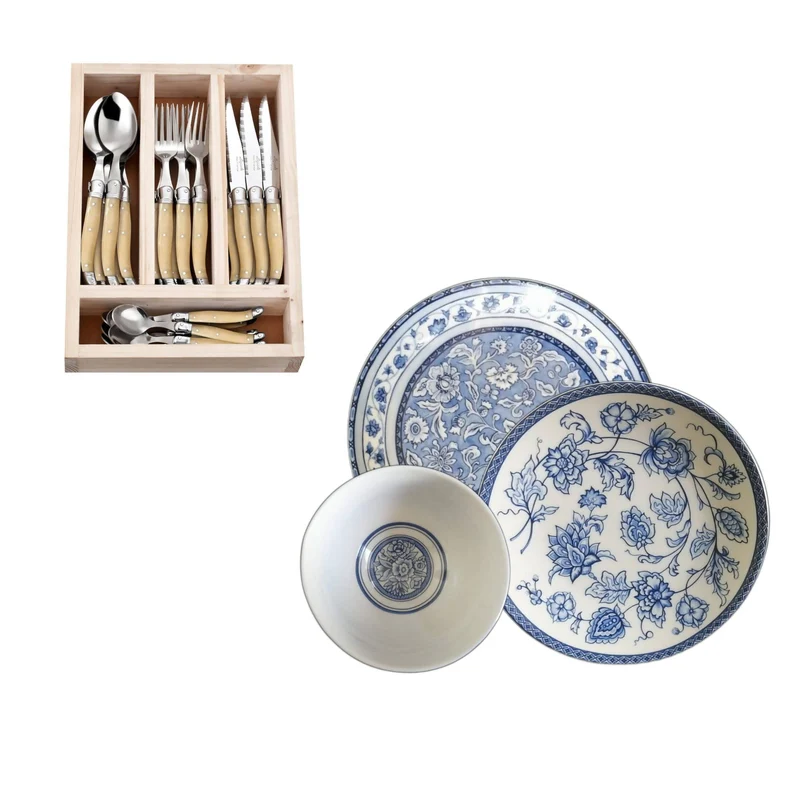 Kit Vajilla Klapp y Cuchillería Laguiole