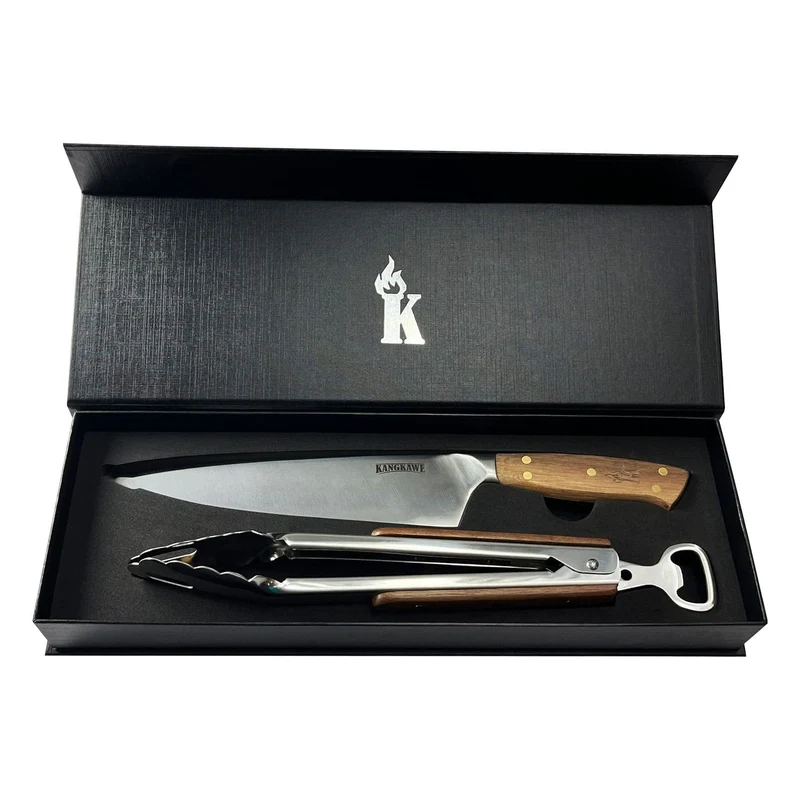 Set Parrillero Cuchillo Catemu + Tenaza Edición Limitada Black Kangkawe