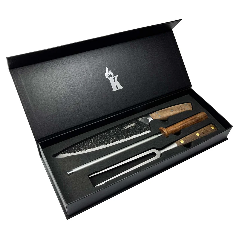 Trilogía Cuchillo Curacaví + Pincho Pro + Astil Edición Limitada Black Kangkawe