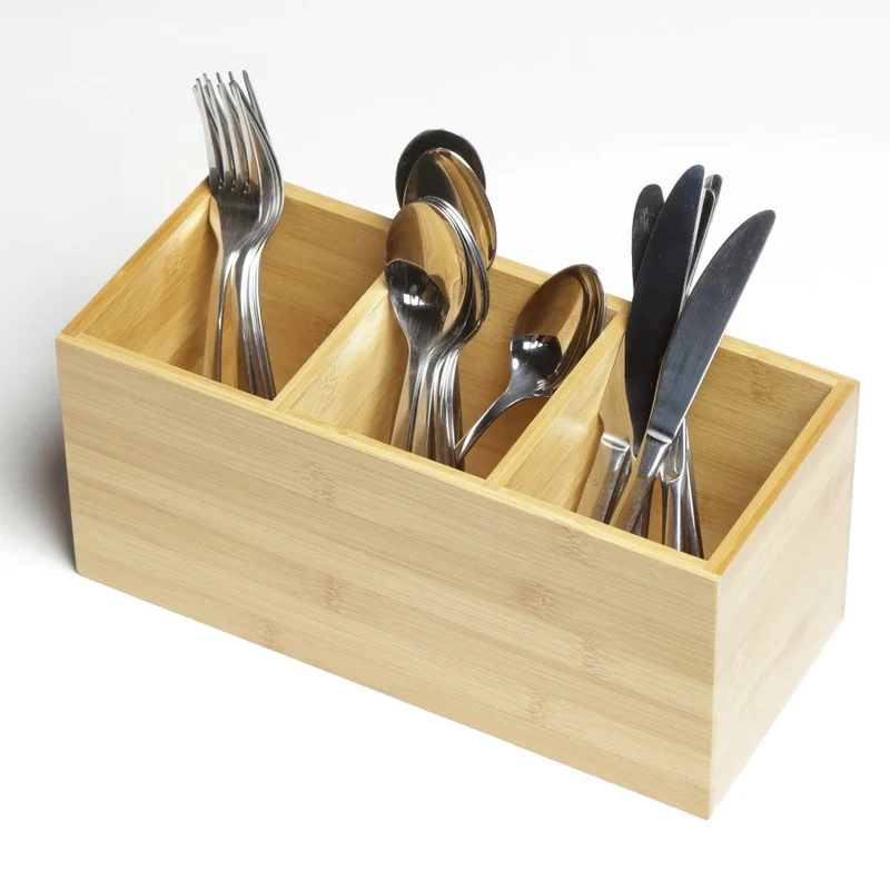 Caja Multipropósito 3 Divisiones Bambú HBT