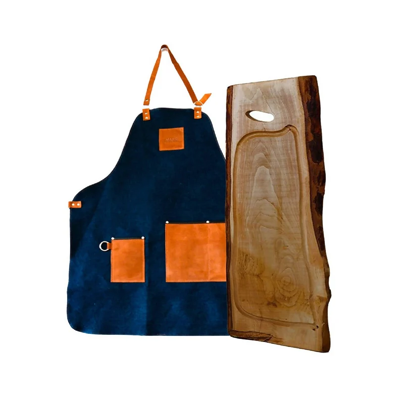 Kit Tabla Madera Rústica 80 cm + Perchera Asador Raiquen