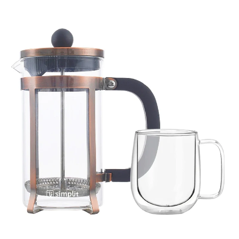 Pack Cafetera Francesa 600 Ml + Taza Mug 300 Ml Simplit