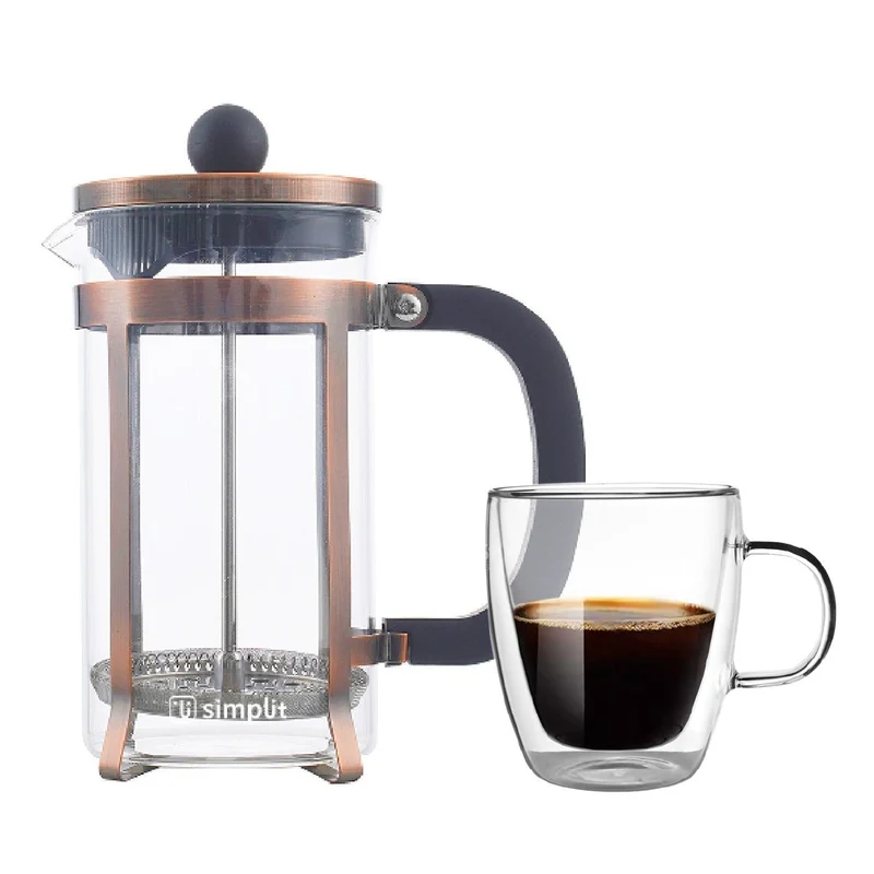 Pack Cafetera Francesa 600 Ml + Taza Vidrio 350 Ml Simplit