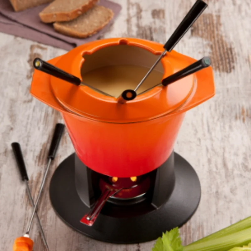 Set Fondue Oval Volcánico Le Creuset