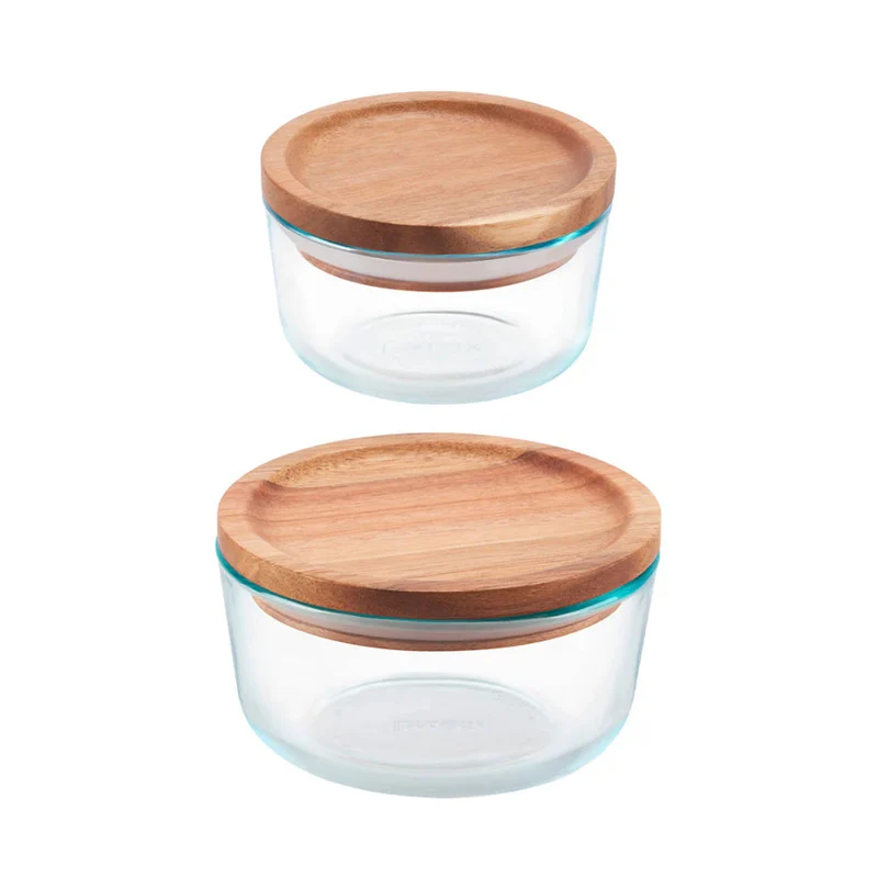 Pack 2 Contenedores Wooden Storage Pyrex