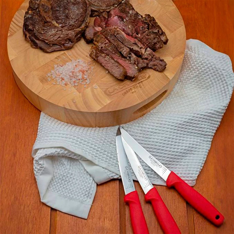 Juego de Cuchillos Para Asado + Tabla Para Picar 30 x 5 Cm