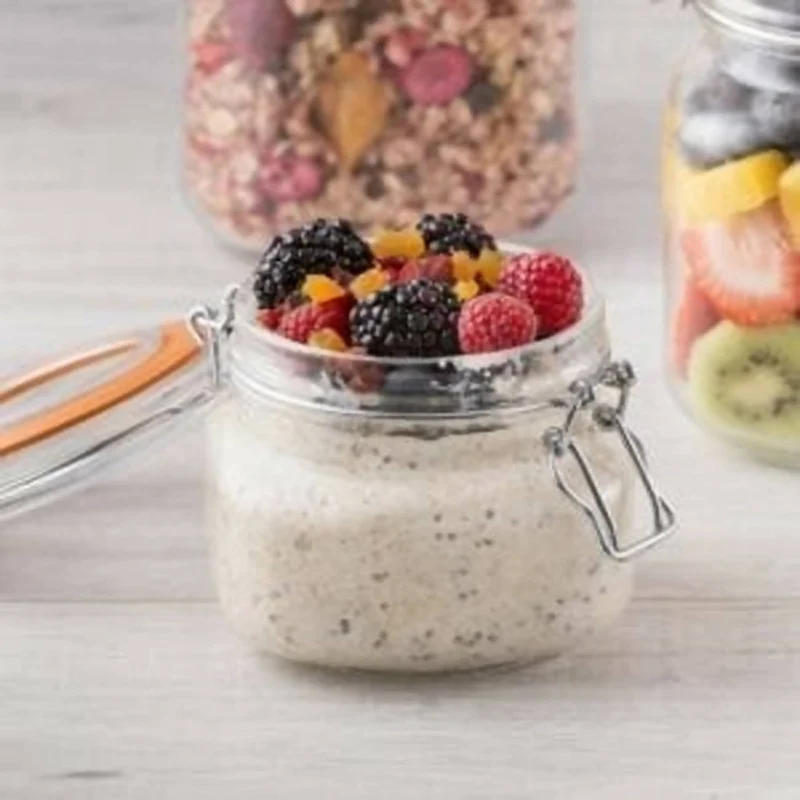 Set 2 Frascos Cuadrados Cierre Clip 0.5 Lt Kilner