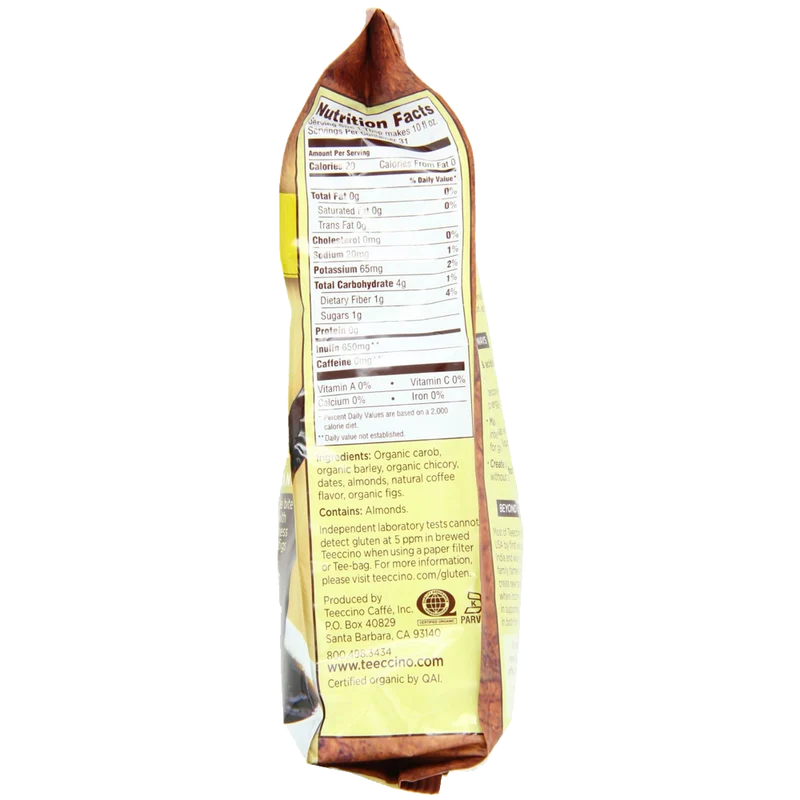 Teeccino Herbal Coffee Mediterranean Java Caffeine Free