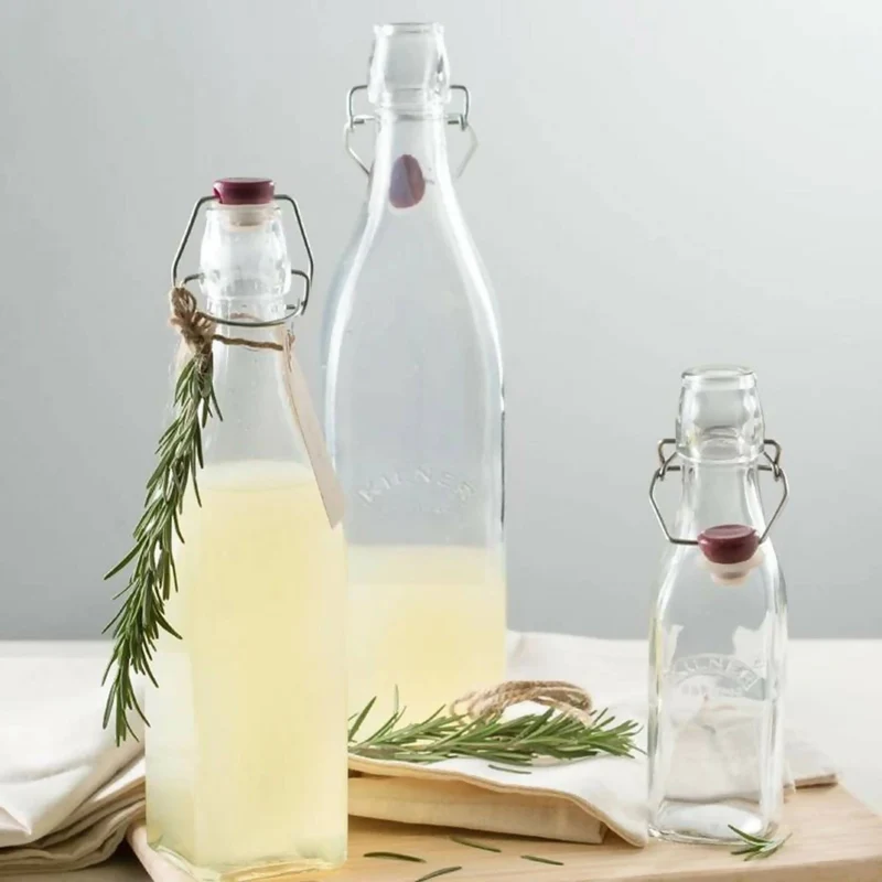 Set 2 Botellas Tapa Roja con Cierre Clip 0.55 Lts Kilner