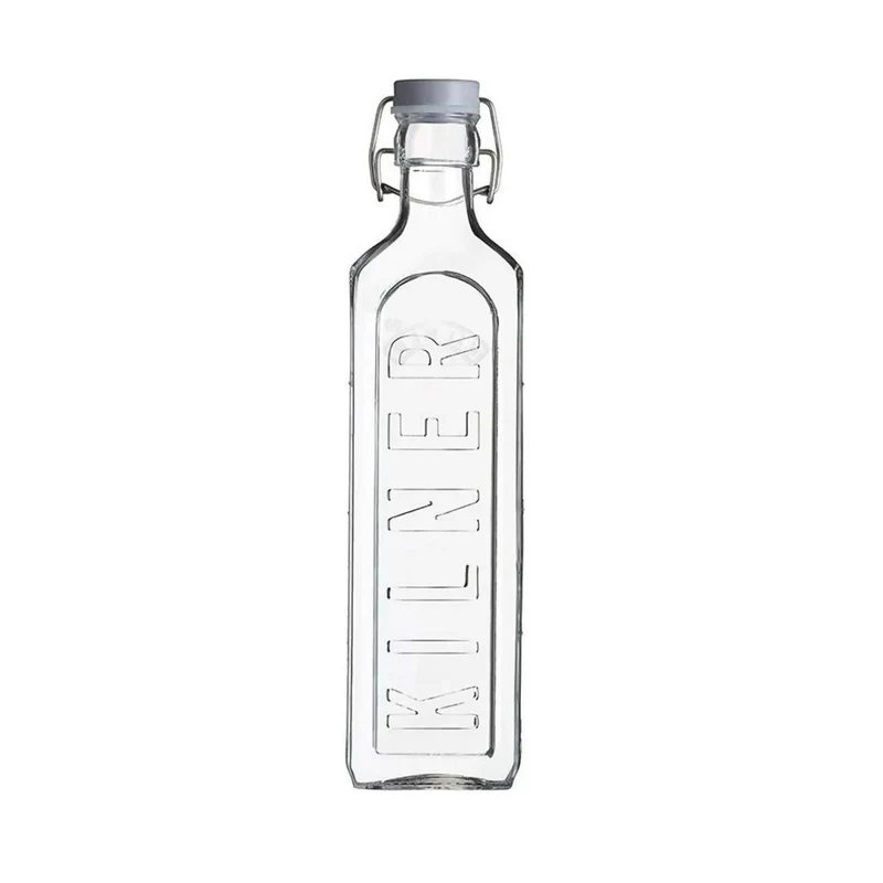 Set 2 Botellas Tapa Gris con Cierre Clip 1 Lt Kilner