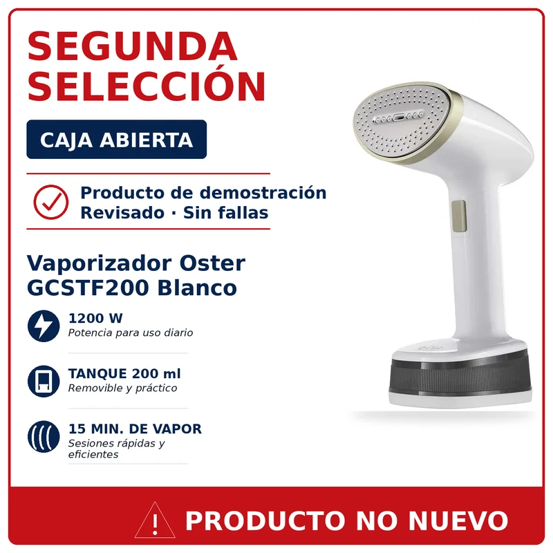 Plancha Vertical Oster Vaporizador GCSTF200 Caja Abierta