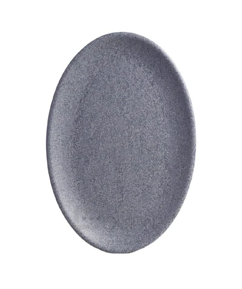 Plato oval 35 cm melamina gris Concasse #28159